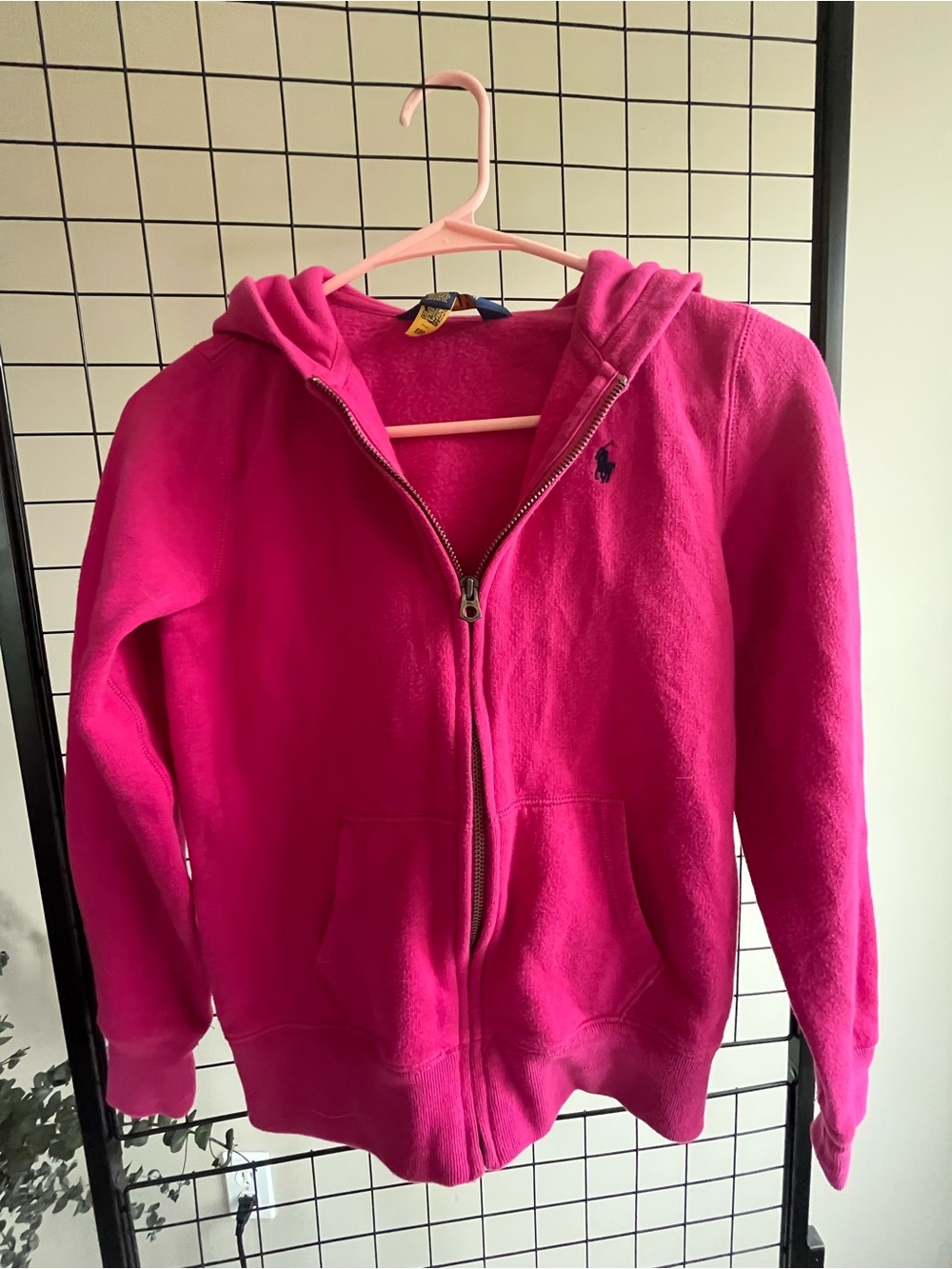 Polo by Ralph Lauren Bright Pink Hooded Zip Fleece
